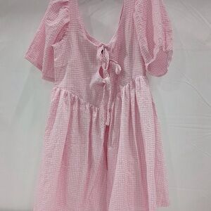 Lazy Oaf Pink Gingham Mini Dress